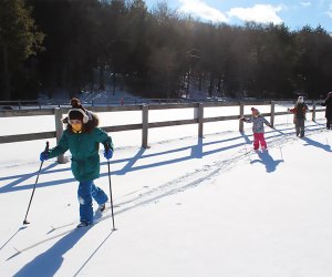 Kids cross-country skiing at Frost Valley YMCA Cross-Country Skiing Near NYC