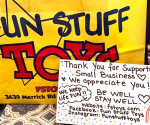Toy and Book Stores Offering Curbside Pickup and Delivery on Long Island Fun Stuff Toys delivers plenty of cool gifts, plus personalized touches like gift-wrapping and hand-written cards. Photo courtesy of Fun Stuff Toys