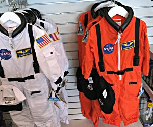 Adorable space suits and other gear are on sale at the Griffith Observatory gift shop.