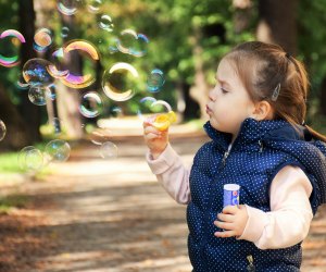 Bubbles are a classic free fun activity for Connecticut kids