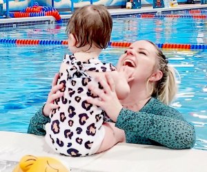 Hop in the pool with the Goldfish Swim School for mommy-and-me swimming lessons on Long Island.