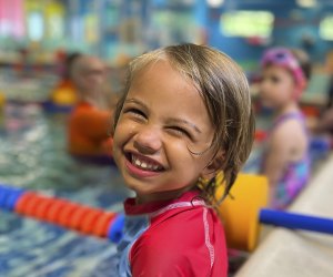 Greater Boston swimming classes for babies and toddlers teach important skills. Photo courtesy of Goldfish Swim School