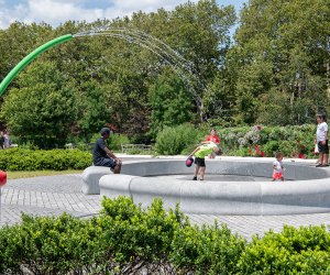 Splash in the sprinklers on Governors Island