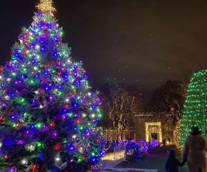 The Grand Holiday Illumination lights up Untermyer Gardens. Photo by the author