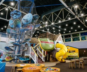 a climbing play structure in the museum