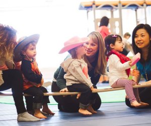 You’ll learn a variety of ways to play with your newest little bundle of joy at a baby class at a Gymboree class. Photo courtesy of Gymboree