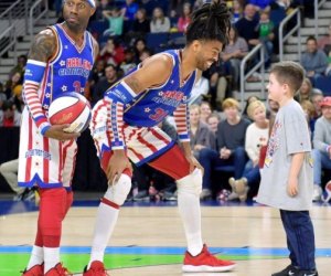 The Globetrotters swoosh into town. Photo courtesy of the Harlem Globetrotters