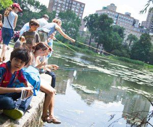 Kids fishing in the Harlem Meer