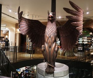 See the Griffin that guards Dumbledore's door up close at Harry Potter New York.