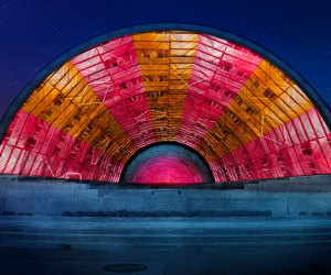 Colors, shapes, and sounds illuminate the Hatch Shell through February 21st.