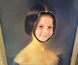 Kids can step into classic portraits. Photo courtesy of Henry Whitfield State Museum