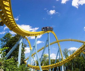 Hersheypark's Skyrush reaches speeds of up to 75 mph and includes five zero-G airtime hills.