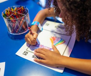 girl coloring at the Hershey Super Sweet Adventure