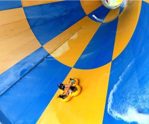 The Tornado is a 132 foot long tunnel of fun. Hurricane Harbor Splashtown