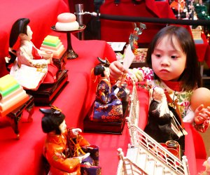 Enjoy an authentic display of intricately decorated hina dolls, experience Hinamatsuri traditions, sing songs, and make a doll to take home at the Japan Society. Photo courtesy of the Japan Society