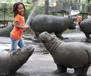 Splash with the hippos at the Upper West Side's Hippo Playground.