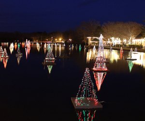 January 7th is the last chance to see the floating Christmas trees at Historic Smithville. Photo courtesy of Historic Smithville