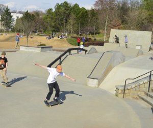 Historic Fourth Ward Skate Park was designed with input from the local skateboard community and received funding from Tony Hawk's foundation. Photo by Bill Leffler