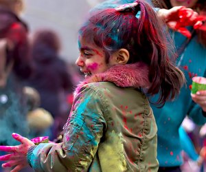 The Brooklyn Children’s Museum hosts a colorful Holi celebration to kick off the fun this April. Photo courtesy of the museum