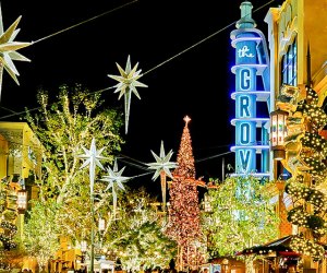 Though the tree lighting ceremony at the Grove is quite the show, the tree stays lit all season. Photo courtesy of The Grove LA