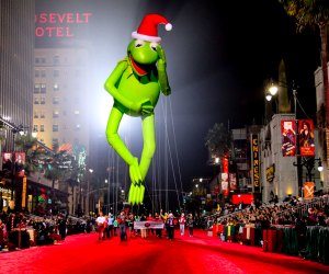 Kermit the Frog here, on Hollywood Boulevard. Photo courtesy of the Hollywood Christmas Parade
