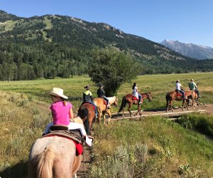 Large family groups can sign up for horseback riding adventures along the Teton foothills. All photos courtesy of the author