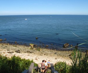 The Horton Point Lighthouse looks out over the Long Island Sound