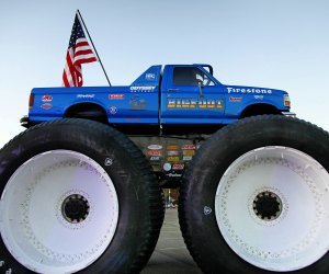 The kids were excited to go on a ride in a real Monster Truck