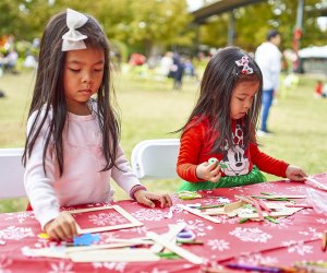 Free craft station at the Holiday Festival at Levy Park. Photo courtesy of the event.