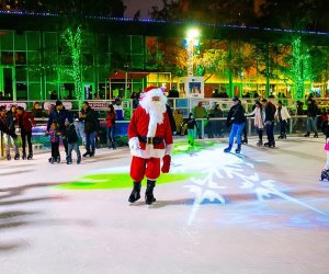 Lace up your skates and have a whirl round the rink with Santa at Discovery Green this Christmas weekend. Photo courtesy of Discovery Green