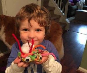 Try #19 on our list. For extra fun and motor skills practice, add pipe cleaners and googly eyes and let loose! Photo courtesy of C. Mooney