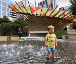 The Klyde Warren Park splashpad in Dallas