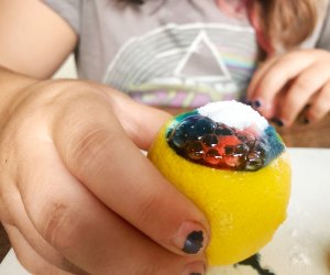 A bubbling lemon is an easy and colorful science fair project for all ages.