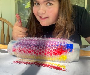 Bubble wrap games and crafts to try with kids! Photo by Ally Noel