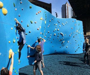 climbing the walls at Dumbo Boulders