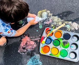 Bring an explosion of color to your driveway with this homemade fizzy sidewalk chalk paint. Photo by author Liz Baill