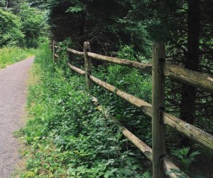 Image of stroller-friendly trail for hiking in Ridgefield, Connecticut