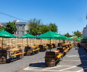 Image of family-friendly outdoor dining at Jack's Abby in Framingham.