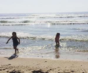 two kids in the ocean on the Jersey shore