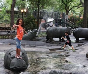 Shady playground at Hippo Playground in Riverside Park