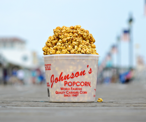 tub of caramel corn popcorn ocean city boardwalk new jersey