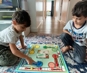 Kids playing Sorry! - not boring!