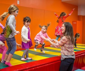 Kids jumping on trampoline Kidville Montclair