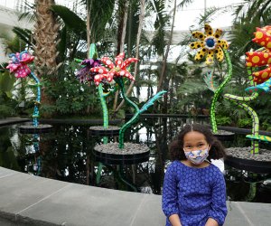 girl  at kusama exhibit at nybg My Soul Blooms Forever 
