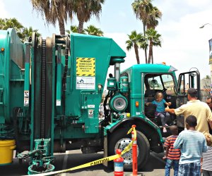 Kids get trucking on Earth Day.  Photo courtesy of LA Sanitation