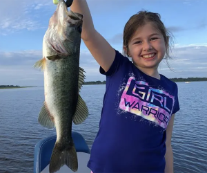 Girl Bass fishing on Lake Tohopekaliga