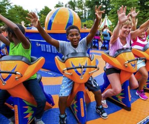 Photo of kids on a ride at New England theme park