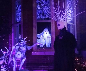 Lambertville is a great place to go trick-or-treating with its creepy Halloween decorations