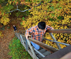 Image of child climbing a ladder - best fall day trips from Boston