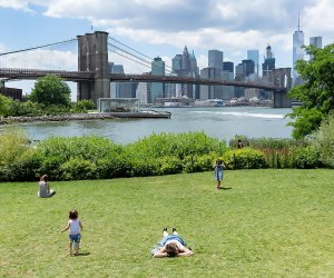 Brooklyn Bridge Park is a massive green space that offers tons of family activities—and unbeatable city views. Photo courtesy of Brooklyn Bridge Park